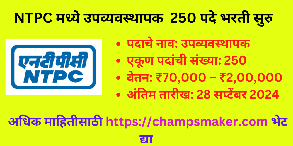 NTPC Deputy Manager Recruitment 2024